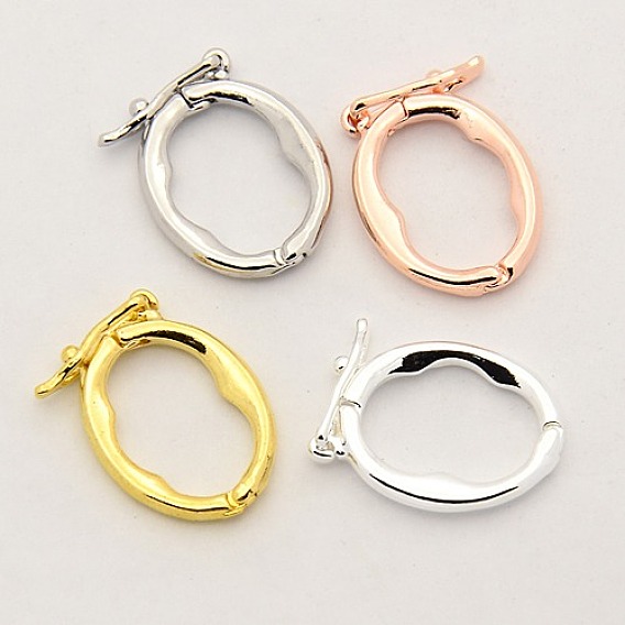 Brass Shortener Clasps, Twister Clasps, Oval Ring, 17x13x2mm