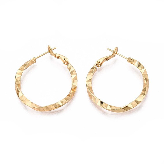 Серьги-кольца из латуни с закрученными концами, без никеля 