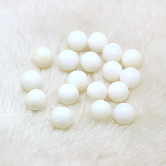 Natural White Jade Round Ball No Hole Beads