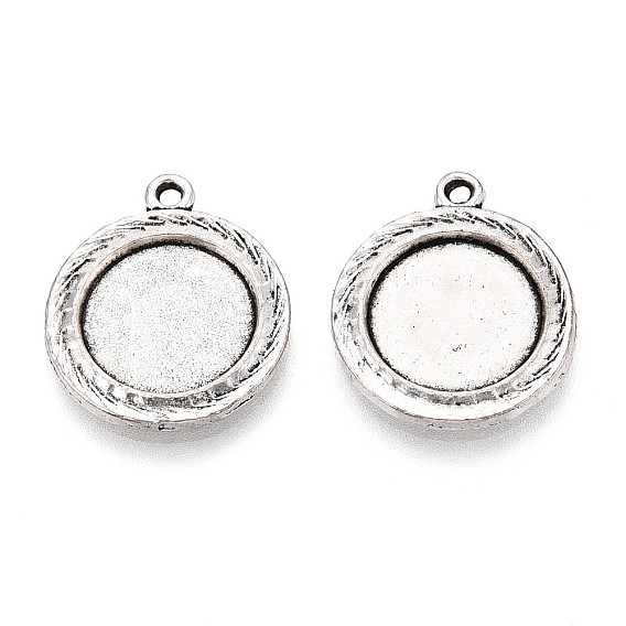 Сеттинги для кабошонов или кулона, сплав, тибетский стиль , без кадмия и без свинца, плоско-круглые