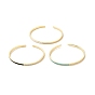 Clear Cubic Zirconia Open Cuff Bangle with Enamel, Long-Lasting Plated, Golden Brass Jewelry for Women, Cadmium Free & Nickel Free & Lead Free