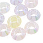 Electroplate Acrylic European Beads, Large Hole Beads, Pearlized, Rondelle