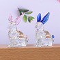Handmade Lampwork Rabbit Figurine Display Decorations, for Desktop Home Decoration