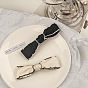 Retro Wave Edge Bow Hair Clip for Girls with Butterfly Knot and Chanel Style, Top Clip Hairpin Accessories
