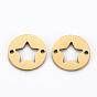 201 Stainless Steel Links Connectors, Cut, Flat Round with Star