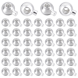 90 perles à écraser en laiton, ronde, plaqué longue durée, sans plomb et sans cadmium, crémaillère plaquage