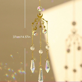 Metal Hanging Ornaments, Glass Tassel Suncatchers for Outdoor Garden Decorations