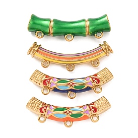 304 Соединительные элементы люстры из изогнутых бамбуковых трубок с эмалированным покрытием из нержавеющей стали, ионное покрытие (ip), реальный 18 k позолоченный