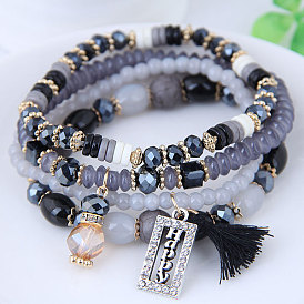Stylish Multi-layered Bracelet for Women with B1101 European Crystal Beads Jewelry