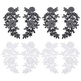 Lace Polyester Embroider Thread Iron on/Sew On Patches, Cloth Appliques, Wedding Theme, Dress Shoes Garment Decoration, Flower