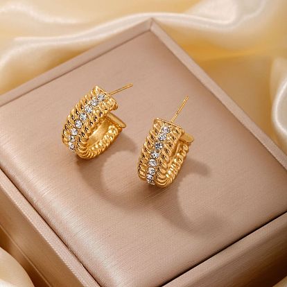 Модные винтажные 304 витые серьги-гвоздики из нержавеющей стали