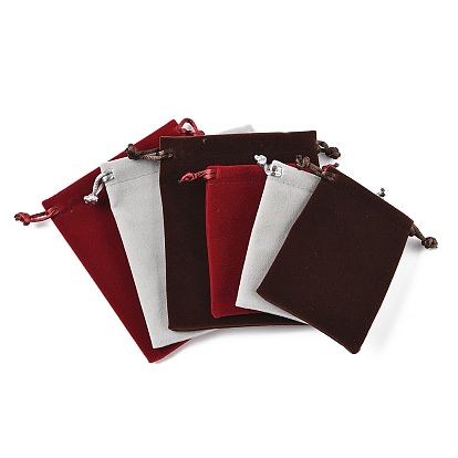 Бархатные сумки на шнурке для украшений, прямоугольные, для серег колец ожерелья