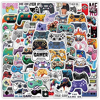 100Pcs Game Machine Plastic Waterproof Sticker Labels, Self-adhesion, for Suitcase, Skateboard, Refrigerator, Helmet, Mobile Phone Shell