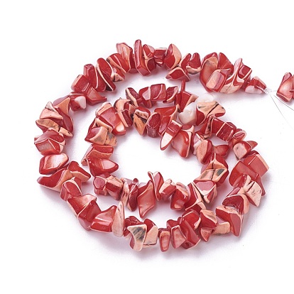 Freshwater Shell Beads Strands, Chip, Dyed