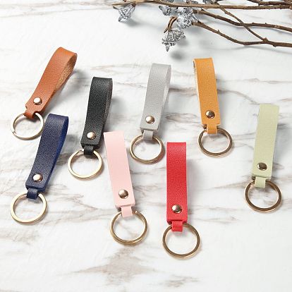 China Factory PU Leather Keychain with Iron Belt Loop Clip for Keys  10.5x3cm in bulk online 