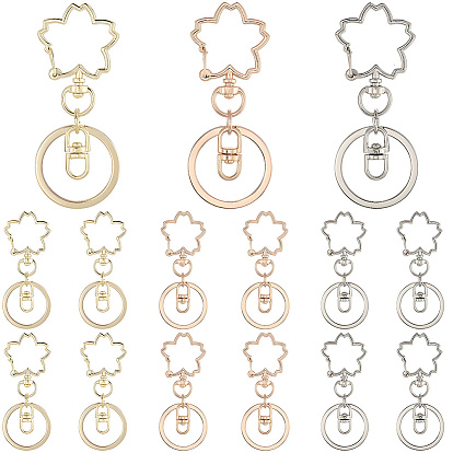 18шт 3 цвета сплава брелок застежки, цветок