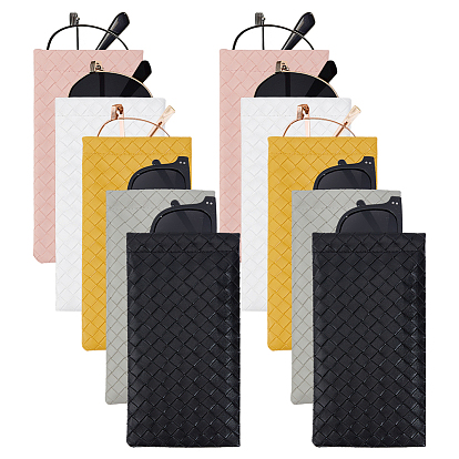 10 шт. 5 цвета прямоугольные футляры для очков из искусственной кожи, защитная сумка для солнцезащитных очков