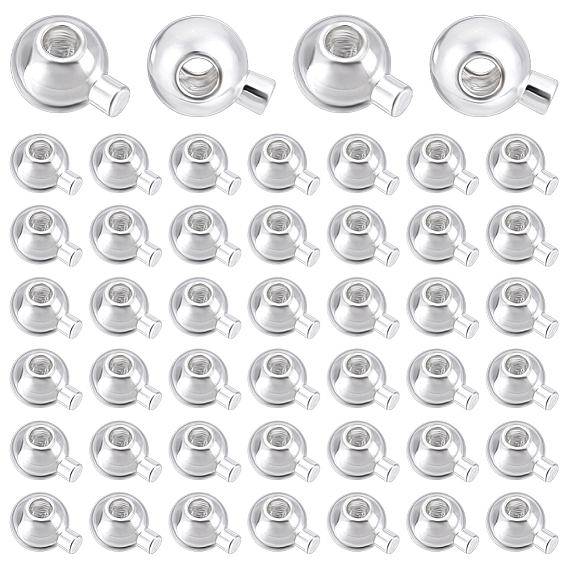 90 perles à écraser en laiton, ronde, plaqué longue durée, sans plomb et sans cadmium, crémaillère plaquage