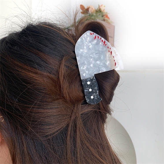 Заколки для волос с когтями из ацетата целлюлозы (смола), нож, аксессуары для волос для женщин и девочек