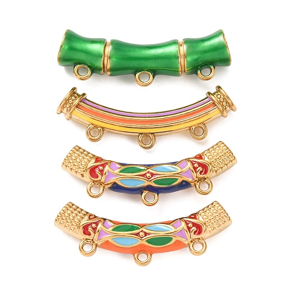 304 Соединительные элементы люстры из изогнутых бамбуковых трубок с эмалированным покрытием из нержавеющей стали, ионное покрытие (ip), реальный 18 k позолоченный