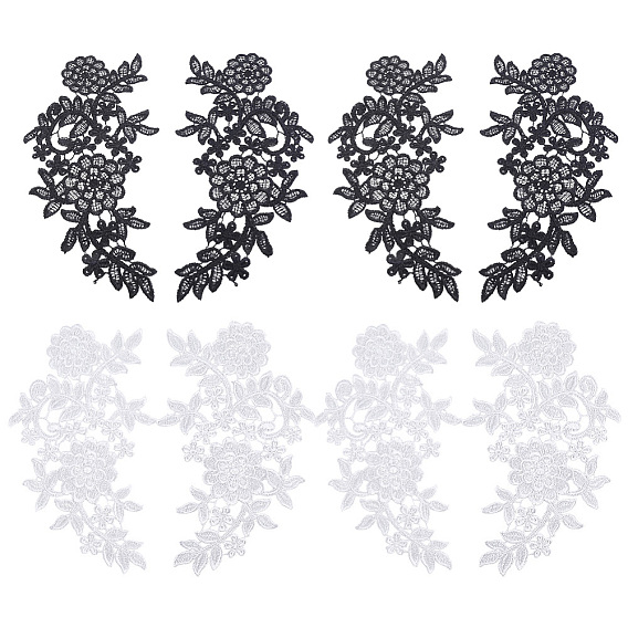 Lace Polyester Embroider Thread Iron on/Sew On Patches, Cloth Appliques, Wedding Theme, Dress Shoes Garment Decoration, Flower