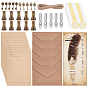 Stationery Set, include Brass Signature Pen, Alloy Pendants, Stationery Paper, Paper Gilding Self Adhesive Stickers, Blank Kraft Paper Envelopes, Alloy Dip Pen Holder