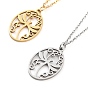 304 Stainless Steel Pendant Necklaces, Cable Chains, Oval with Dragonfly