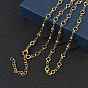 304 Stainless Steel Ring Link Chain Necklaces, Ion Plating(IP)