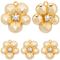 12 кулоны из латуни с микрочастицами и кубическим цирконием., цветок, без никеля , долговечный