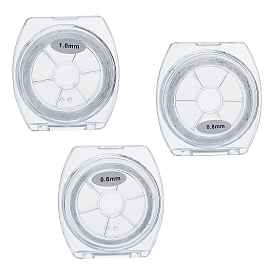 3 rollos 3 estilo cordón elástico plano de cristal, hilo de cuentas elástico, para hacer la pulsera elástica