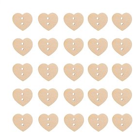 Прекрасный 2-луночное основные пришивания пуговиц в форме сердца, Деревянные пуговицы