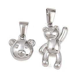 303 подвески из нержавеющей стали, брелок в виде плюшевого мишки