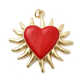 Латунь эмаль подвески, сердце, стойки покрытие, долговечный, без кадмия и без свинца, реальный 18 k позолоченный