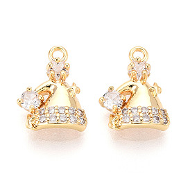 Латунные микро проложить кубического циркония прелести, шляпа, долговечный, без никеля 