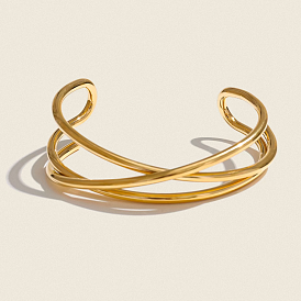 Минималистичные 304 браслеты-манжеты из нержавеющей стали для женщин, крестик