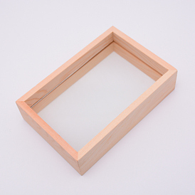 Solid Wood Photo Frames, Glass Display Pictures, for Tabletop Display Photo Frame, Rectangle