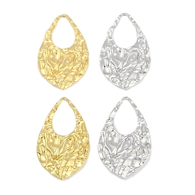 Ion Plating(IP) 304 Stainless Steel Pendants, Textured Teardrop Charm