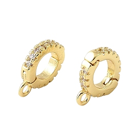 Fianzas acortadoras potenciadoras de circonita cúbica transparente micro pavé de latón, chapado en rack, larga duración plateado, sin plomo y cadmio