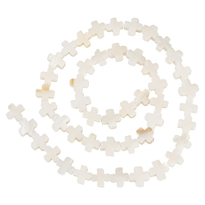 1 нити натуральных пресноводных ракушек бусины нити, крестик