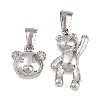 303 подвески из нержавеющей стали, брелок в виде плюшевого мишки