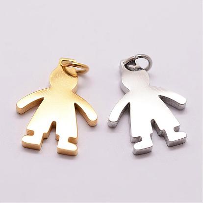 316 Surgical Stainless Steel Pendants, Boy Silhouette Pendants