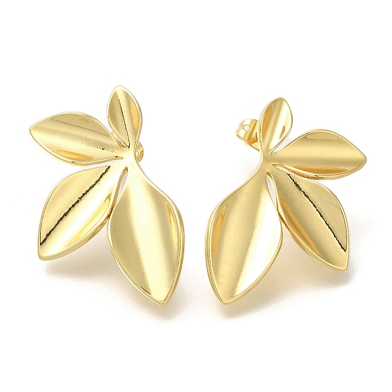 Левая и правая стойка латунные серьги-гвоздики с покрытием, долговечный, без кадмия и без свинца, лист