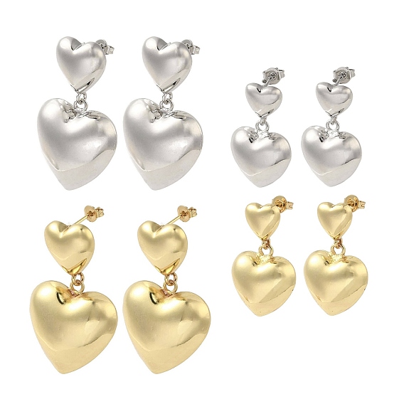 Латунь серьги, без кадмия и без свинца, сердце