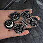 Dark Moon Coffin Witch Hat Pin - Vintage Gothic Brooch for Punk Style Fans