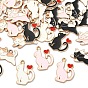 30 piezas 6 estilos colgantes de aleación de esmalte, encantos de forma de gato