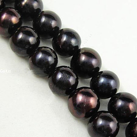Natural Cultured Freshwater Pearl Beads Strands, Dyed, Grade A, Round