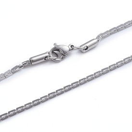 304 Stainless Steel Boston Link Chain Necklaces, with Lobster Claw Clasps