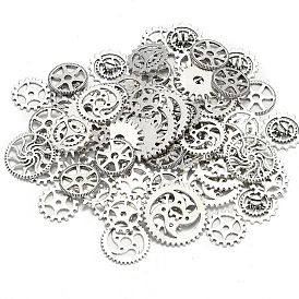 20 шт. Подвески из сплава в тибетском стиле, стимпанк прелести, плоско-круглые