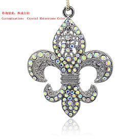 Alliage strass fleurs gros pendentifs, fleur de charmes de fleurs lis