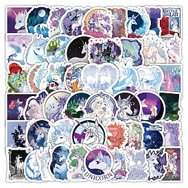 Unicorn 100Pcs PVC Paper Cartoon Stickers, Vinyl Waterproof Decals, for Water Bottles Laptop Phone Skateboard Decoration